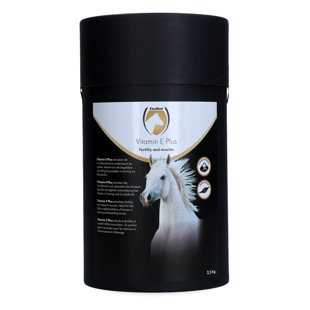 Complément de vitamine E pour chevaux avec lysine et sélénium, 2,5 kg – Excellent Horse Vitamin E Plus – Image 1