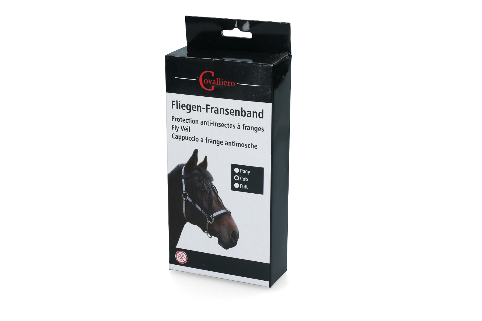 Vliegenfrontriem voor Paarden met Klittenbandsluiting, Maat Full Cob Frontal contre les mouches pour chevaux avec fermeture autoagrippante, taille Full Cob