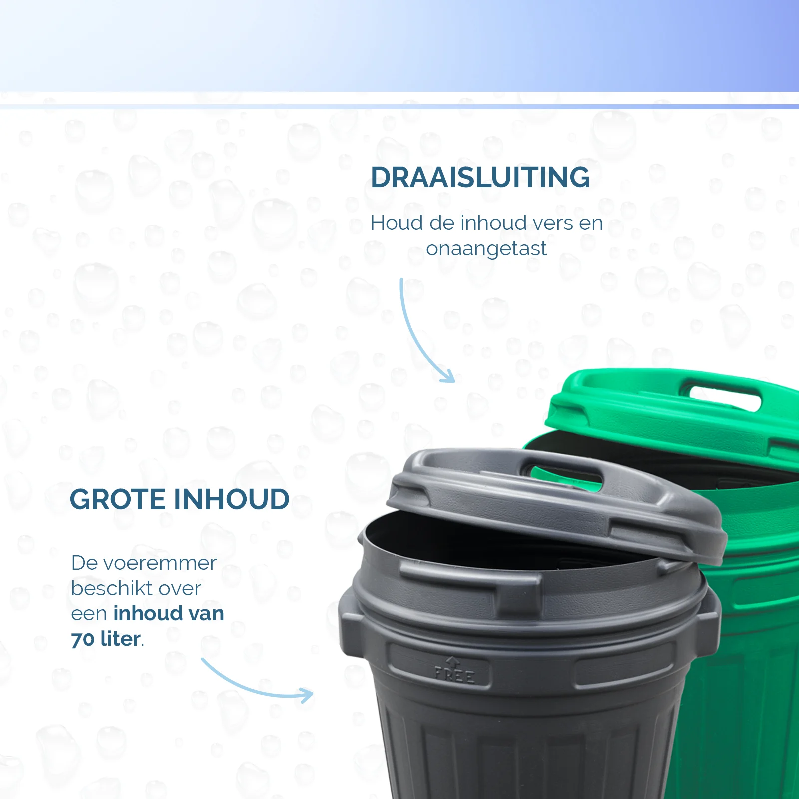 Conteneur pour aliments avec fermeture à vis, 70 l, noir – Image 4
