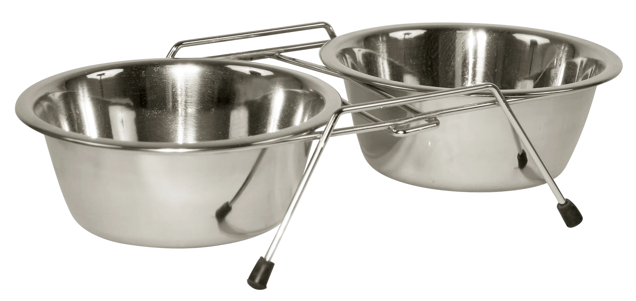 Double gamelle en inox avec support, 2 x 450 ml – Image 1