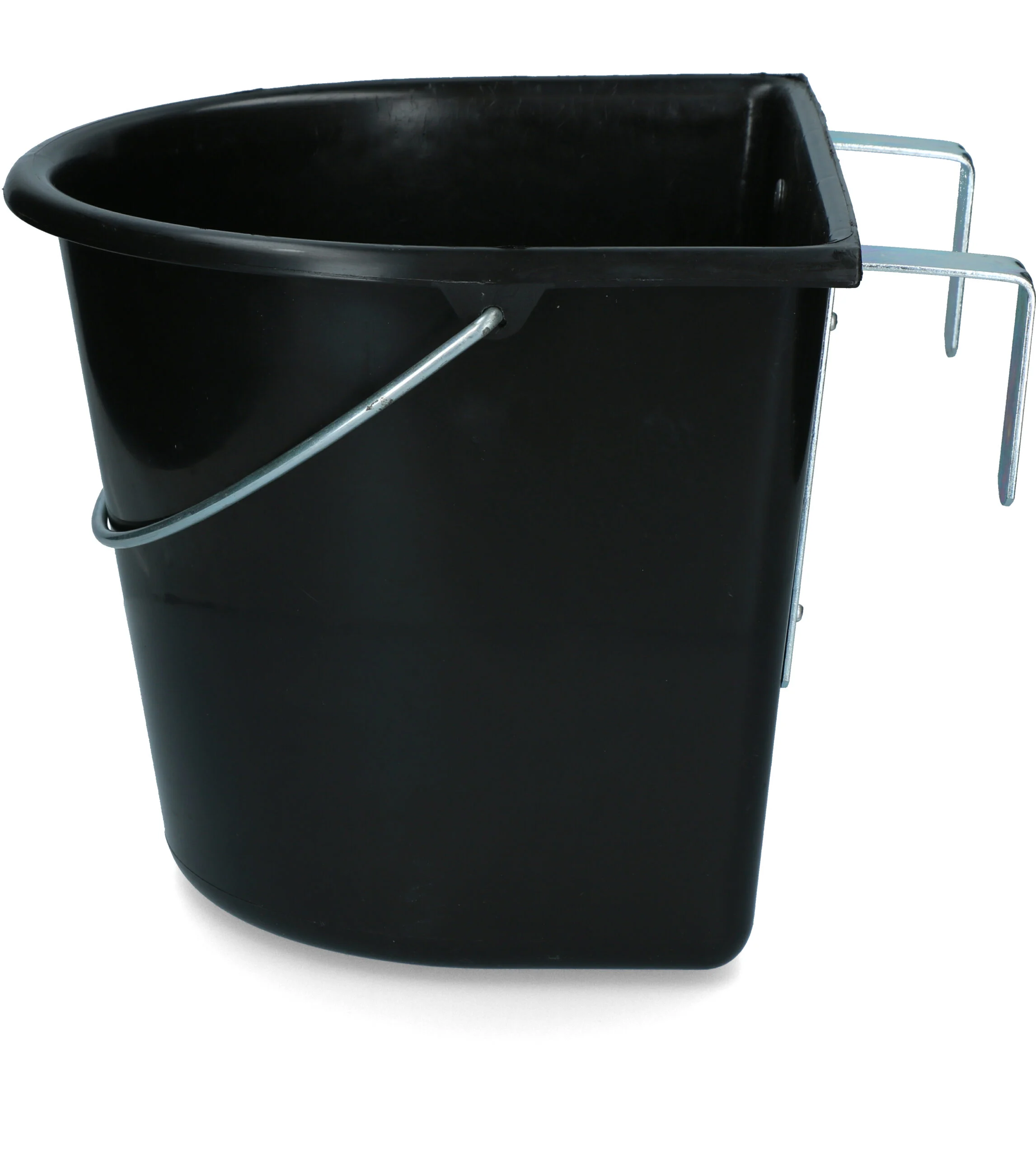 Mangeoire avec crochets de suspension et anse, 15 l, noire – Vplast – Image 1
