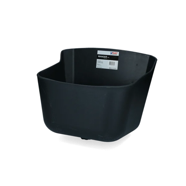 Mangeoire en plastique avec bouchon d’évacuation, 15 l, noire – Vplast
