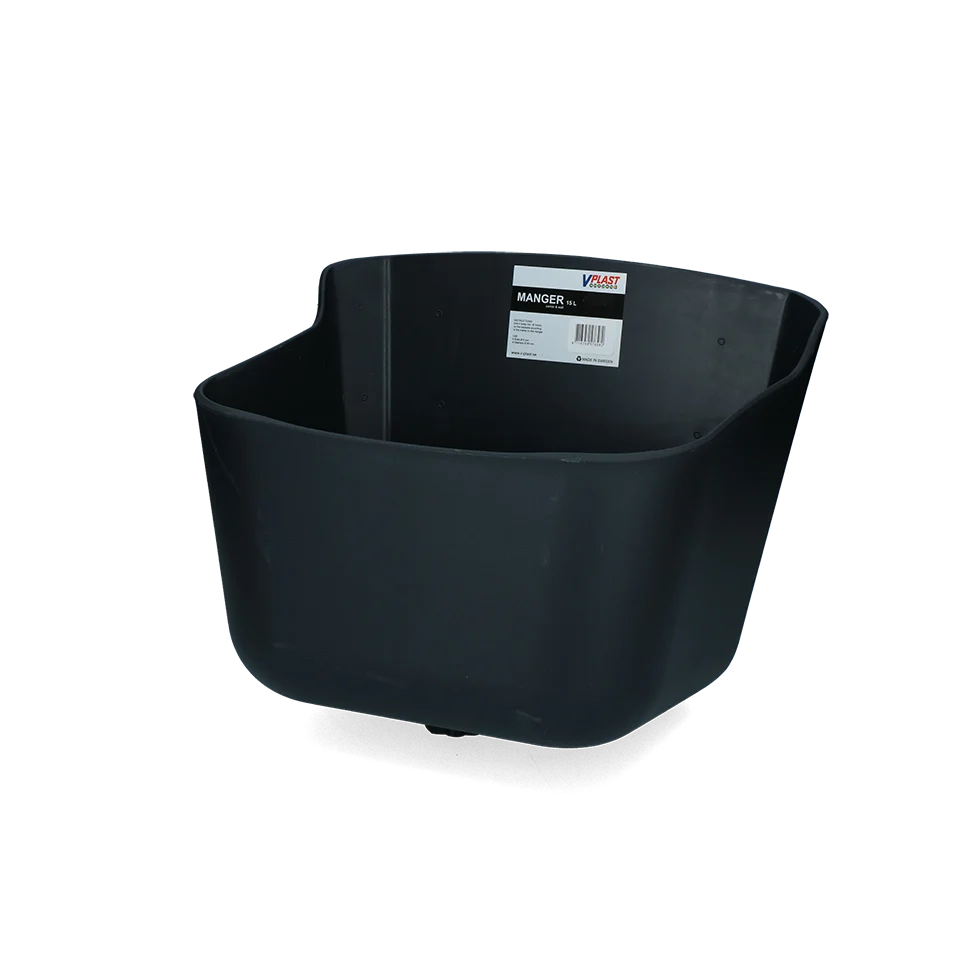 Mangeoire en plastique avec bouchon d’évacuation, 15 l, noire – Vplast – Image 1