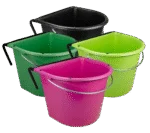 Mangeoire suspendue pour chevaux avec anse métallique, 15 l, rose – Vplast