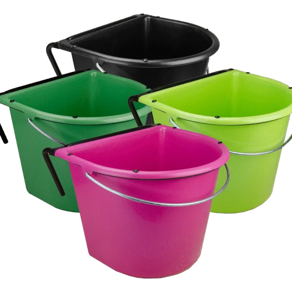 Mangeoire suspendue pour chevaux avec anse métallique, 15 l, rose – Vplast