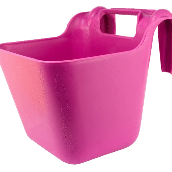 Mangeoire suspendue pour chevaux avec poignée, 14 l, rose – Ok-Plast