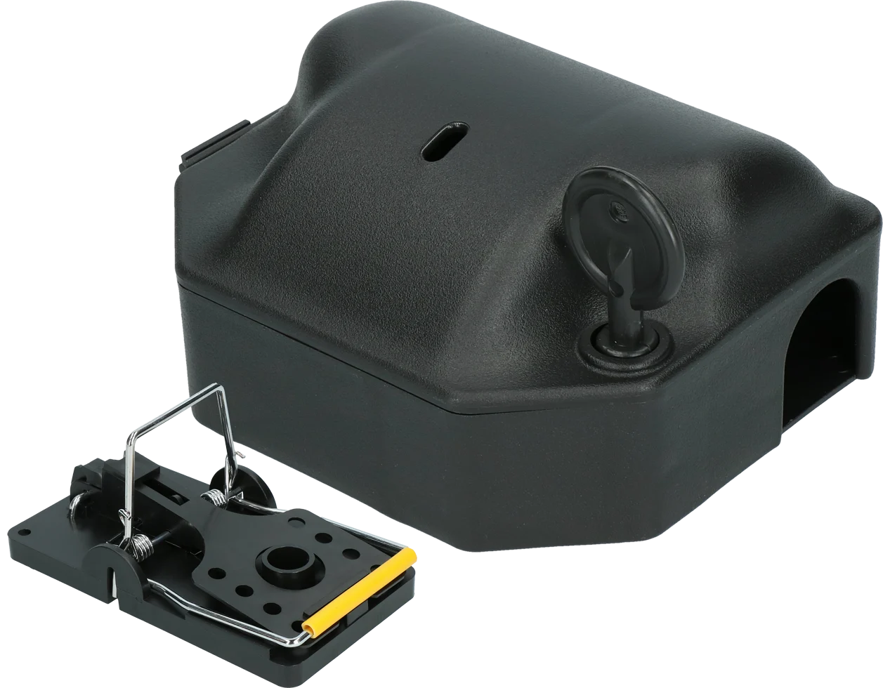 Boîte d’appâtage pour souris avec piège à souris et clé, 12,5 x 10,5 x 6,5 cm – Hofman Pest Control – Image 1