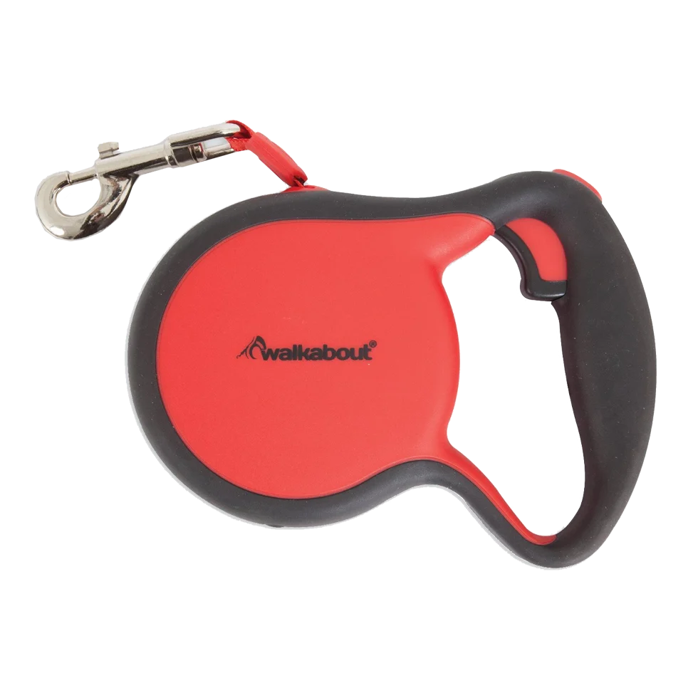 WALK02397.png Laisse à enrouleur pour chien rouge XS, 3,1 m – Petmate Walkabout – Image 1