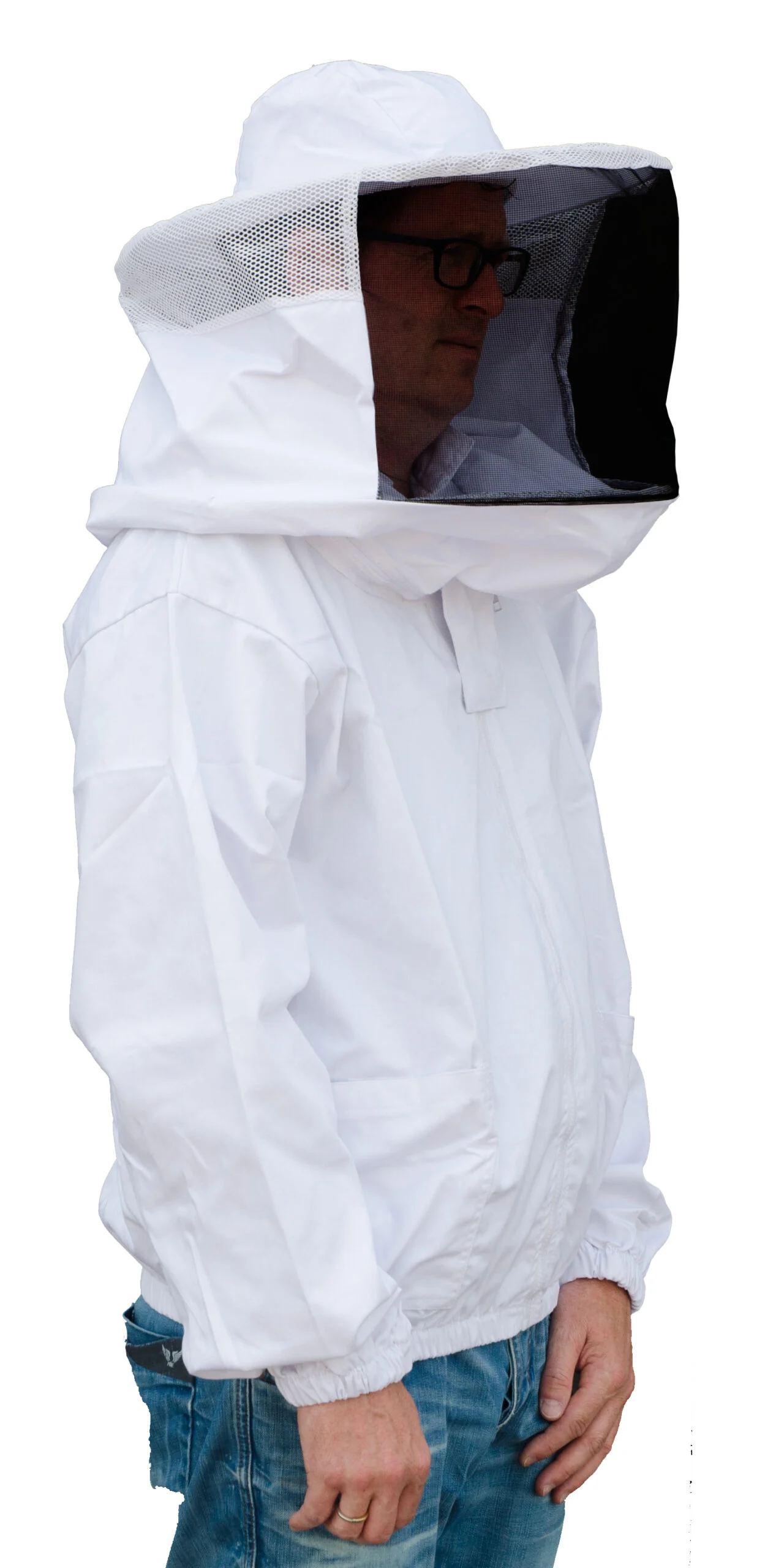 Veste d’apiculteur en coton avec chapeau et voile, taille L – Hofman Pest Control – Image 3