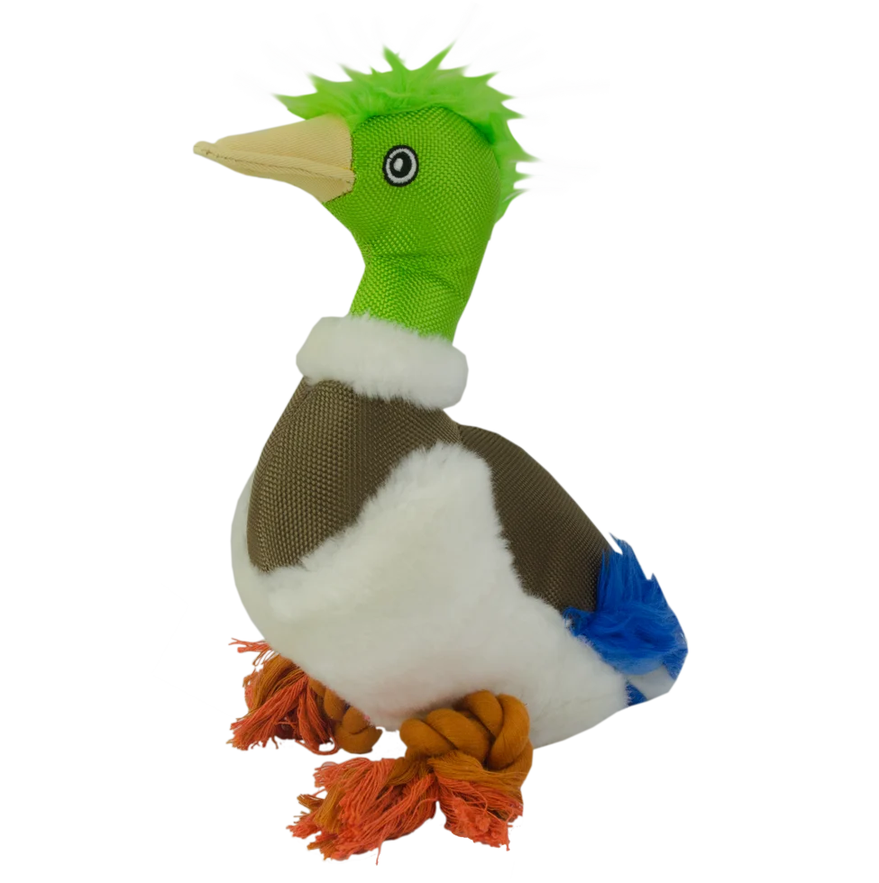 Peluche pour chien en peluche douce avec corde à nœuds et couineur – Wild Life Collection Wild Life Dog Eend – Image 2