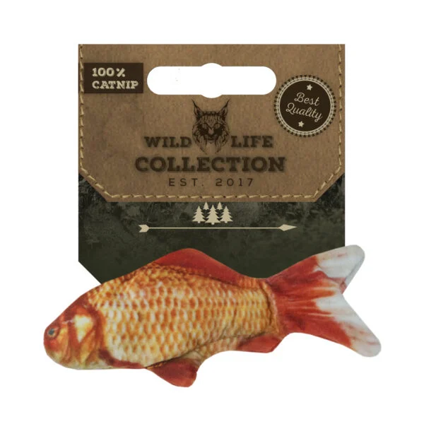 Poisson jouet pour chat avec herbe à chat – Wild Life Collection, poisson rouge