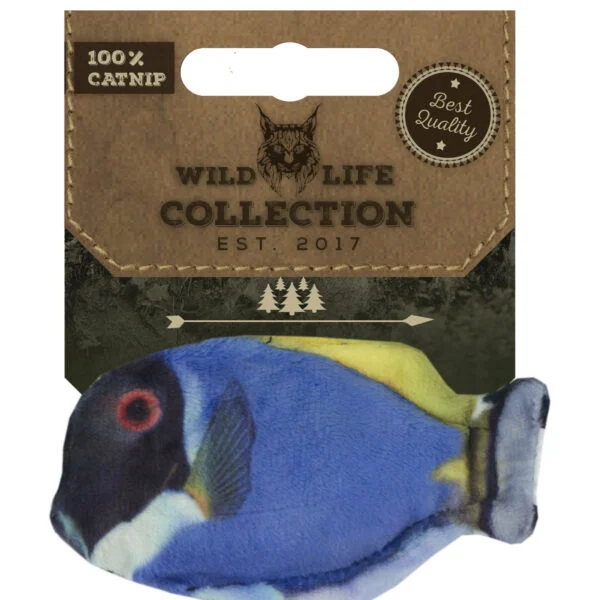 Poisson jouet pour chat avec herbe à chat – Wild Life Collection, poisson chirurgien bleu