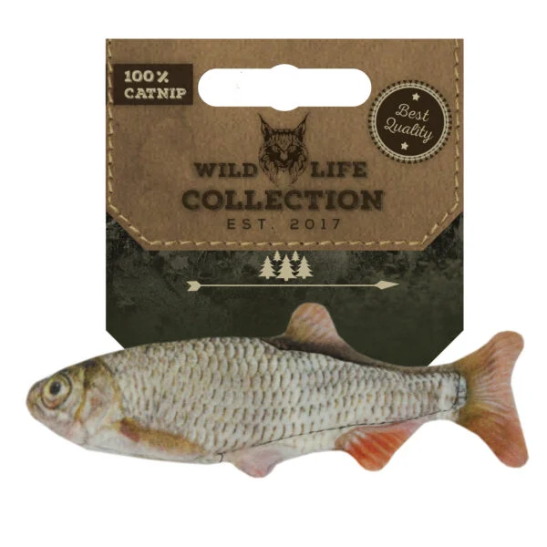 Jouet pour chat en forme de gardon avec herbe à chat – Wild Life Collection Cat Gardon