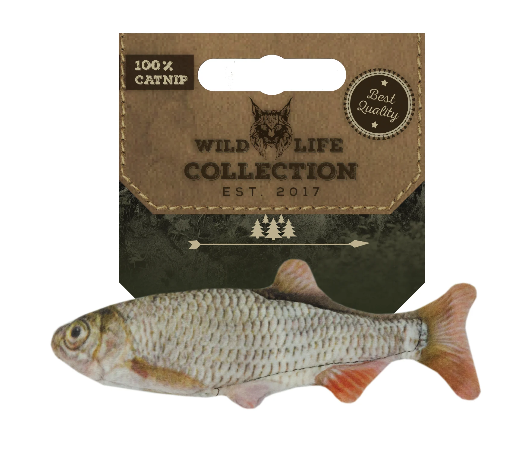 Jouet pour chat en forme de gardon avec herbe à chat – Wild Life Collection Cat Gardon – Image 1