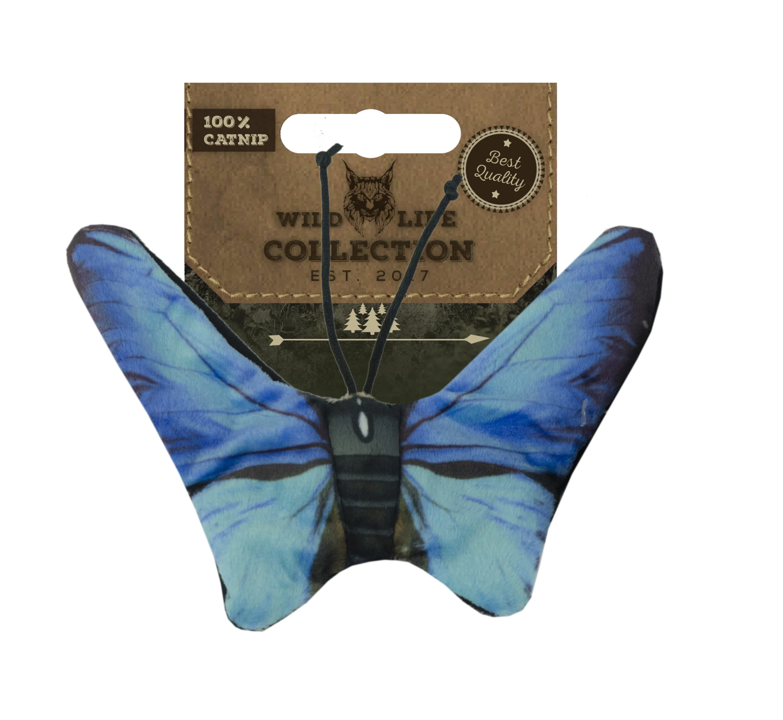 Papillon de jeu pour chat avec herbe à chat – Wild Life Collection Cat Papillon bleu – Image 1