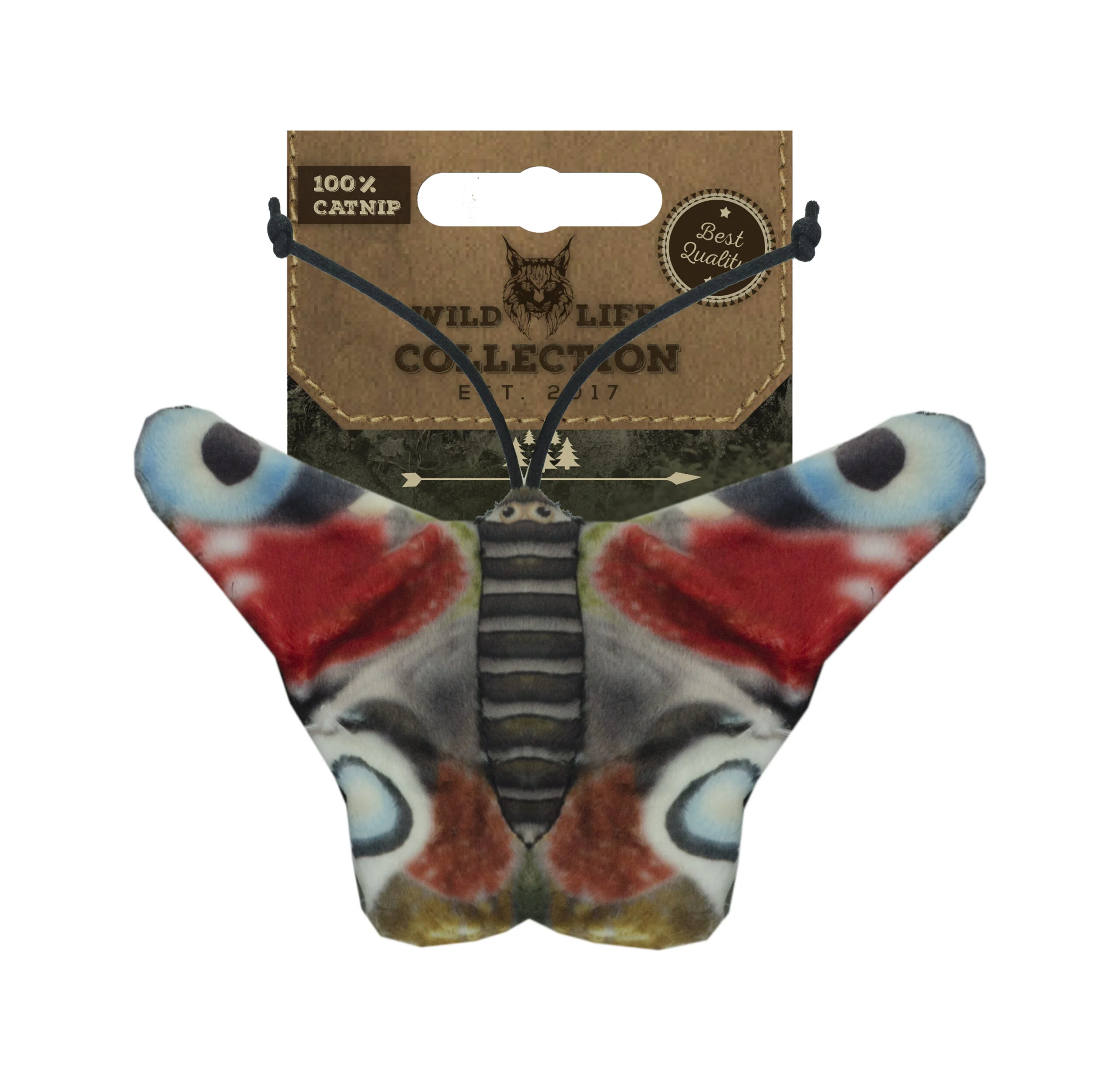 Papillon de jeu pour chat avec herbe à chat – Wild Life Collection Cat Paon-du-jour – Image 1