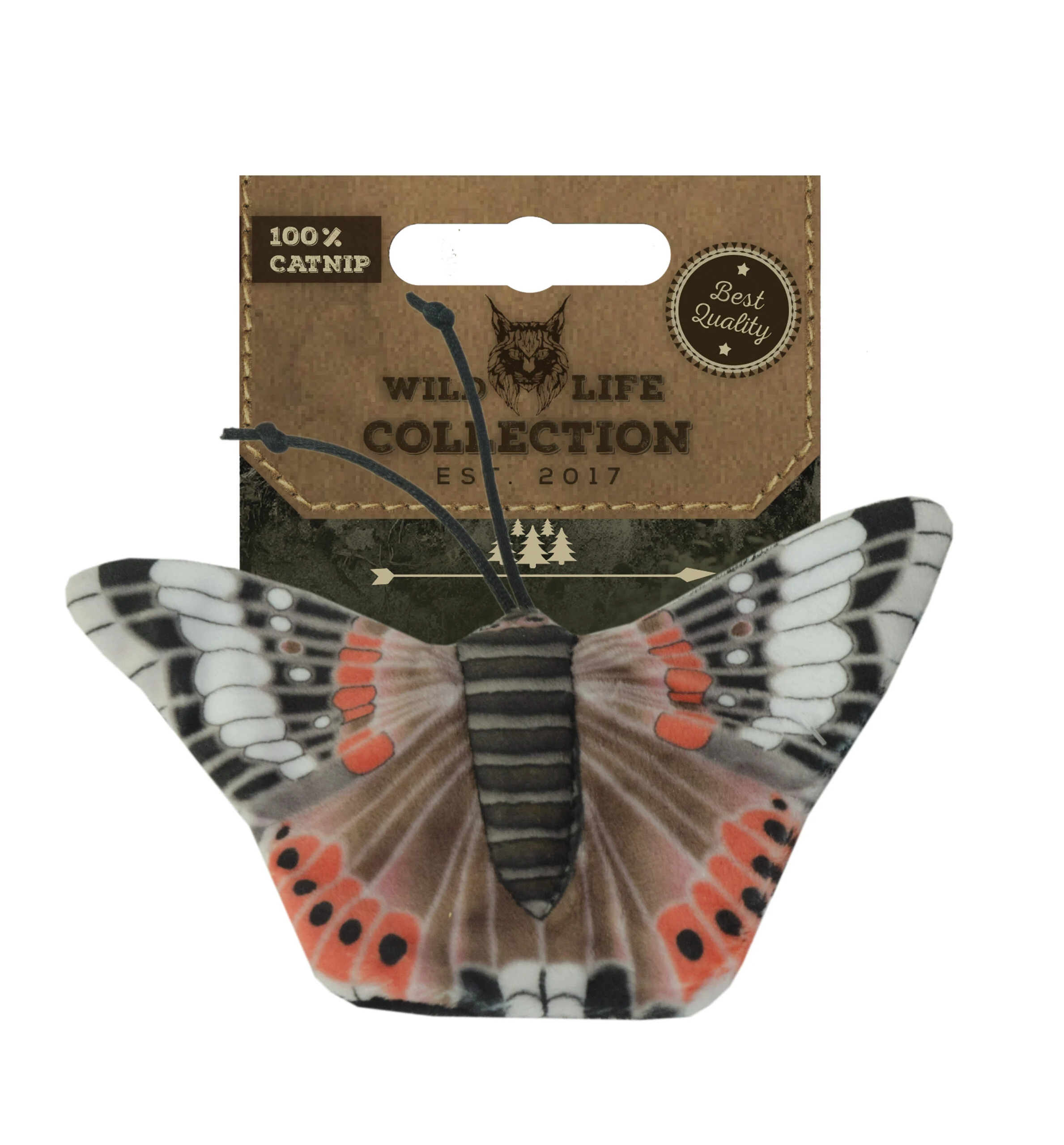 Papillon jouet pour chat avec herbe à chat – Wild Life Collection Cat Papillon amiral – Image 1