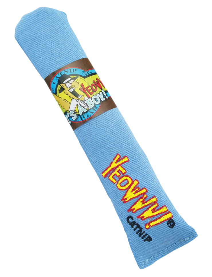 Cigare de jeu pour chats avec cataire, bleu, 18 cm – Yeowww! Cigar – Image 1