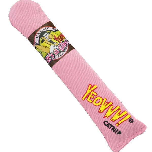 Cigare de jeu pour chats à la cataire, rose, 18 cm – Yeowww! Cigar