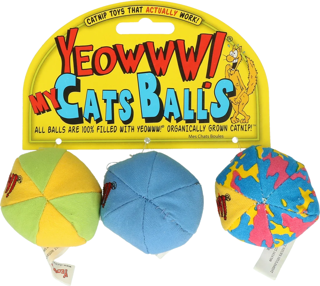 Balles de jeu pour chats avec cataire – Yeowww! My Cats Balls – Image 1