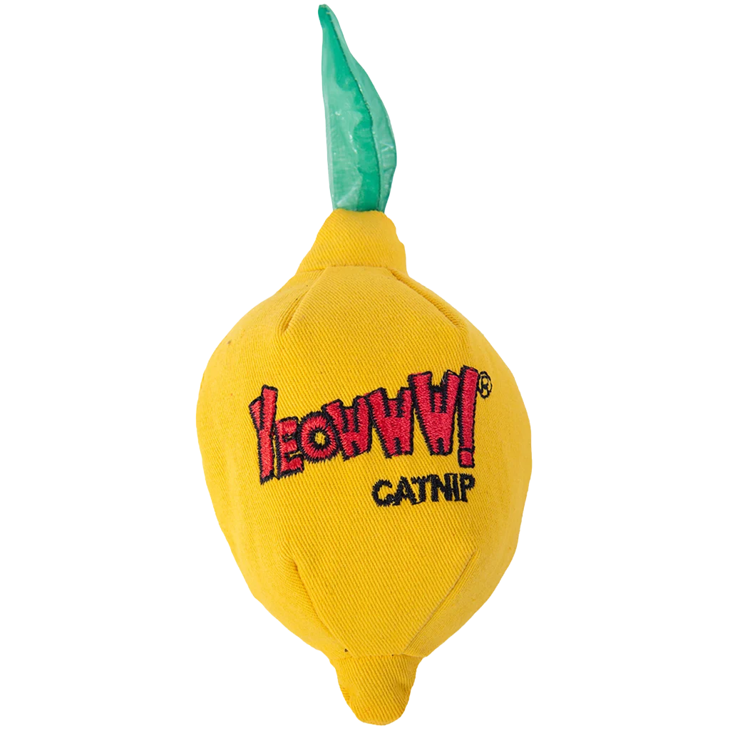 Jouet pour chat citron à l’herbe à chat, 7,6 cm – Yeowww! Sour Pusss! Lemon – Image 1