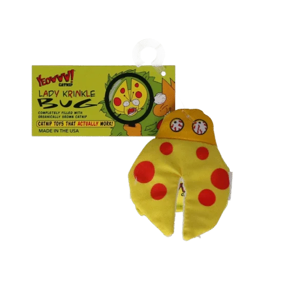 Jouet pour chat avec herbe à chat et ailes qui crépitent – Yeowww! Lady Krinkle Bug