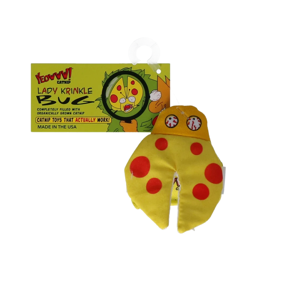 Jouet pour chat avec herbe à chat et ailes qui crépitent – Yeowww! Lady Krinkle Bug – Image 1