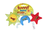 Jouets pour chat Soleil, Lune et Étoiles avec herbe à chat, 3 pièces d’environ 8 à 10 cm – Yeowww! Sun Moon and Stars – Image 2