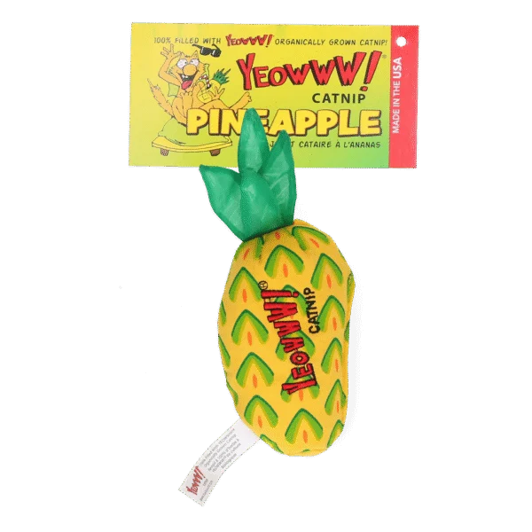 Jouet pour chat Ananas à l’herbe à chat, 17,7 cm – Yeowww! Pineapple