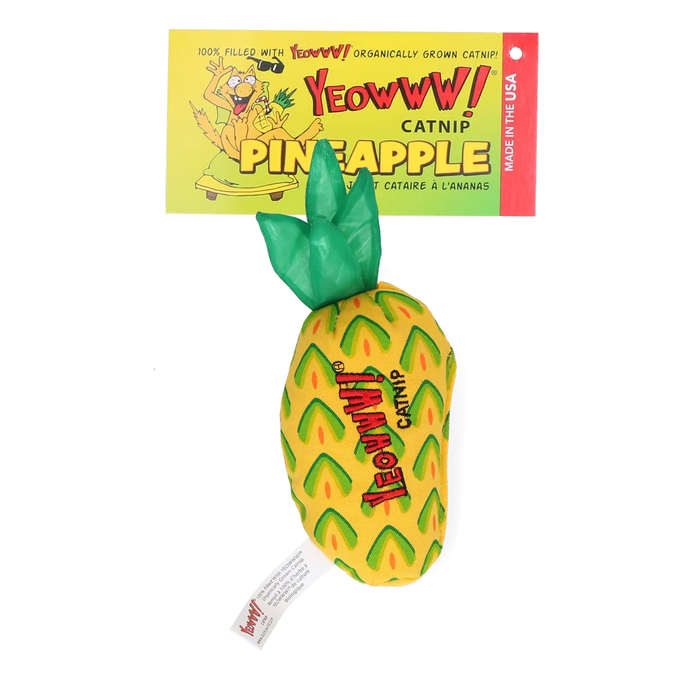 YEOW042.png Jouet pour chat Ananas à l’herbe à chat, 17,7 cm – Yeowww! Pineapple – Image 1
