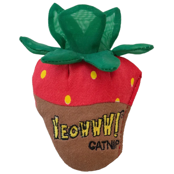 Jouet pour chat fraise avec herbe à chat et feuilles bruissantes – Yeowww! Strawberry Chocolate