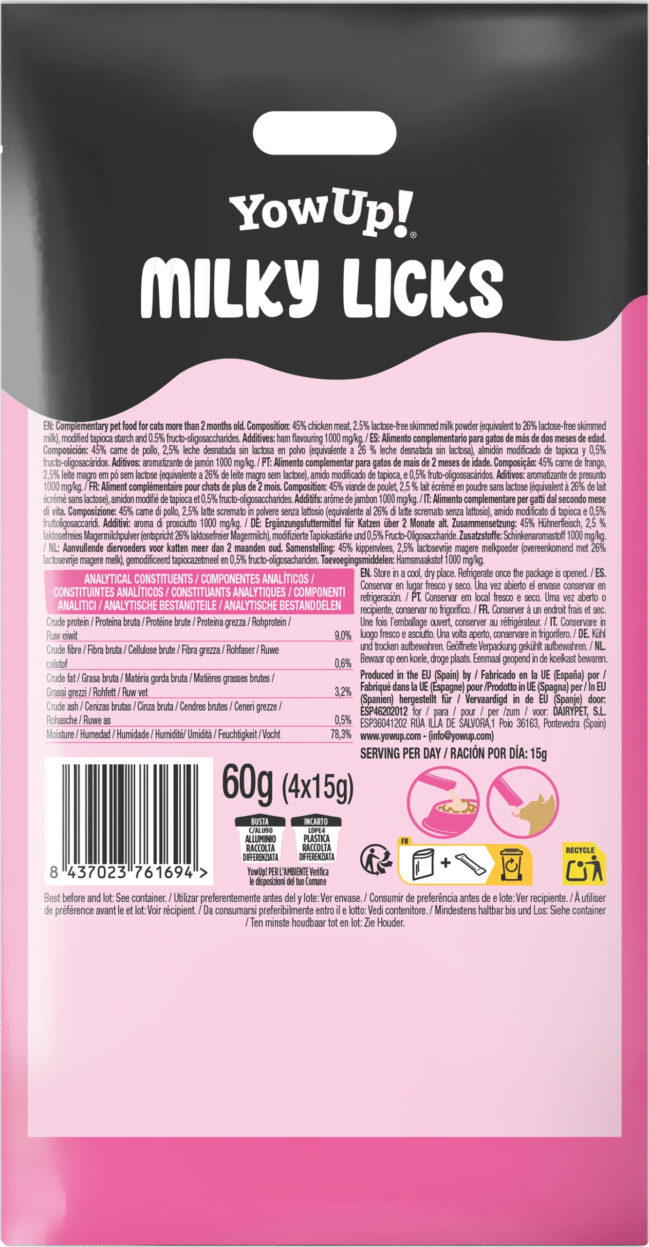 Friandise à lécher pour chat saveur jambon de Serrano – YowUp! Milky Licks – Image 3