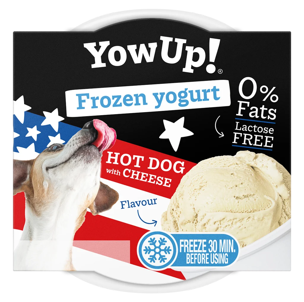 Yaourt glacé pour chiens et chats, hot dog au fromage, 110 g – YowUp! Frozen Yoghurt Hot dog met Kaas – Image 1
