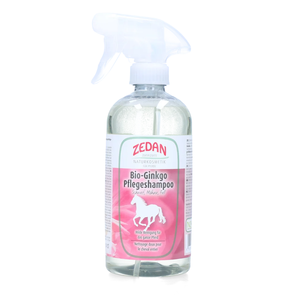 Shampooing pour chevaux pour le pelage, la crinière et la queue, 500 ml – Zedan Bio Ginkgo Shampoo – Image 1