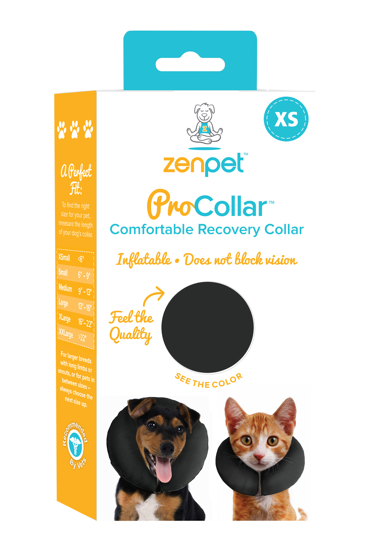 Beschermkraag voor Honden XS, Wasbaar, 15,2 cm – Zenpet ProCollar Collerette pour chiens XS, lavable, 15,2 cm – Zenpet ProCollar