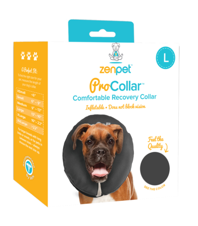 Collerette de protection pour chiens L, lavable, 33 à 40,6 cm – Zenpet ProCollar