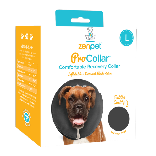 Collerette de protection pour chiens L, lavable, 33 à 40,6 cm – Zenpet ProCollar