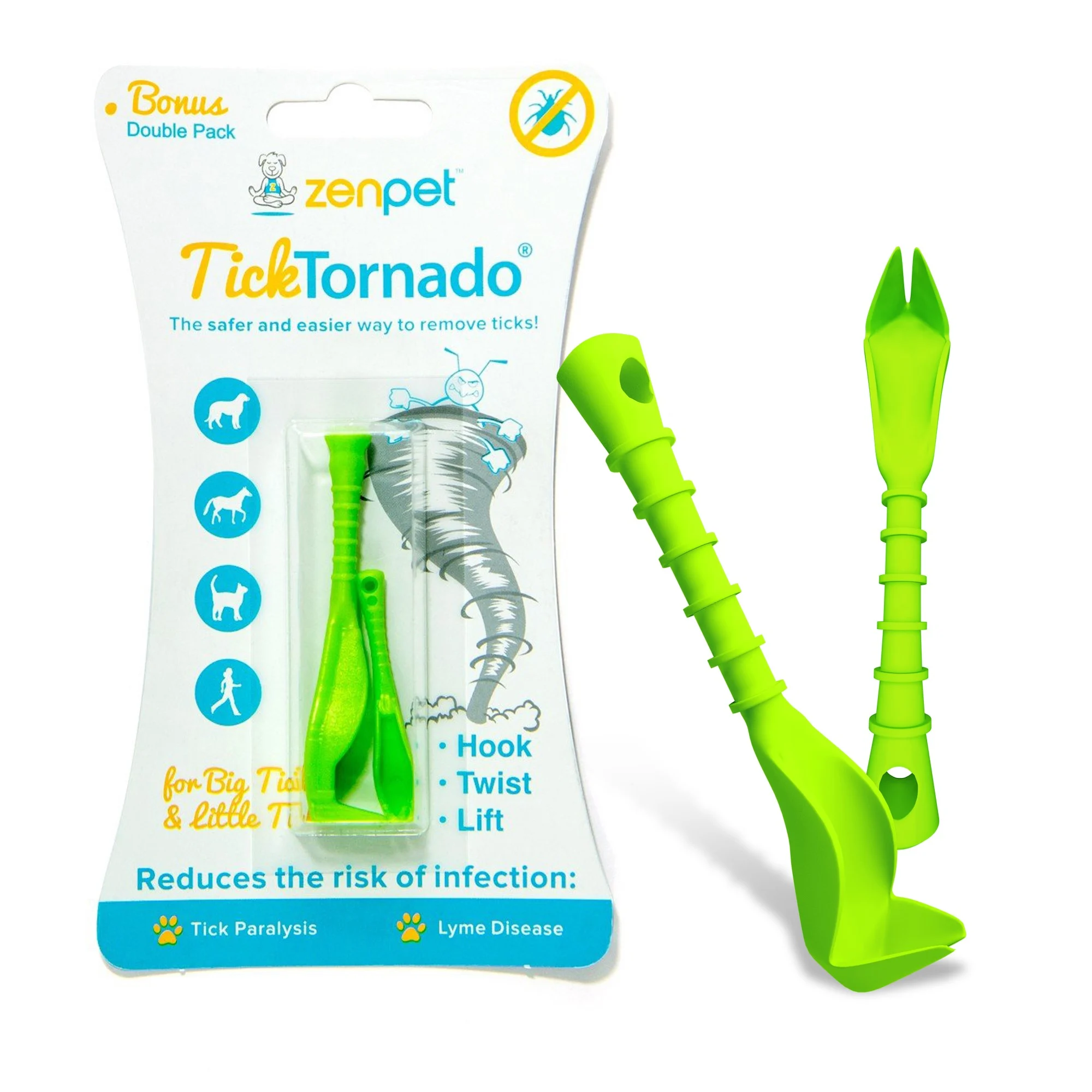 Tire tique avec ouverture pour porte clés, 2 pièces – Zenpet Tick Tornado – Image 1