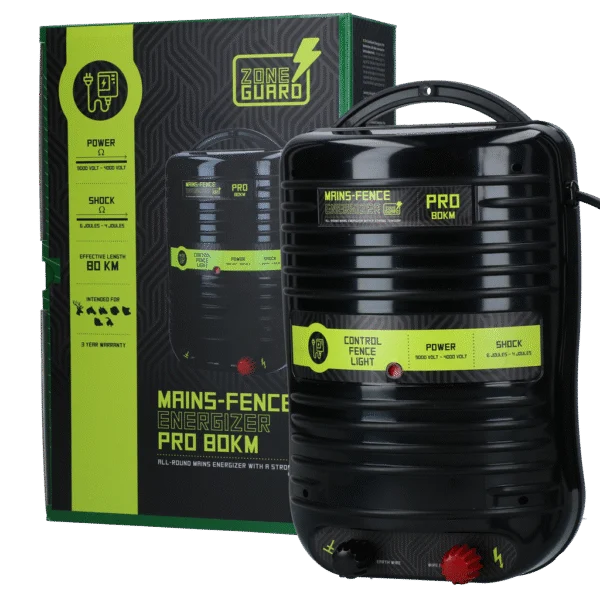 Électrificateur de clôture sur secteur – ZoneGuard Energizer Pro 80 km