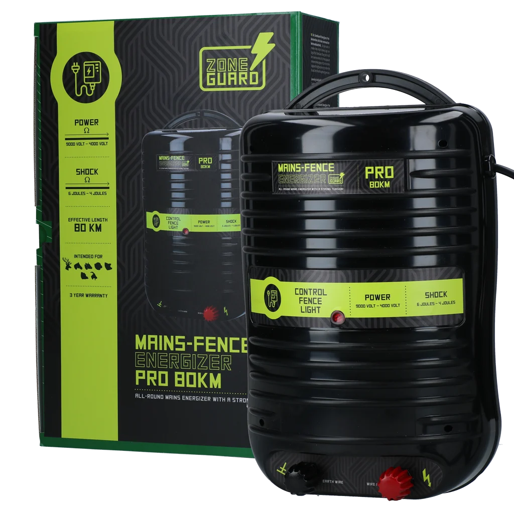 Électrificateur de clôture sur secteur – ZoneGuard Energizer Pro 80 km – Image 1
