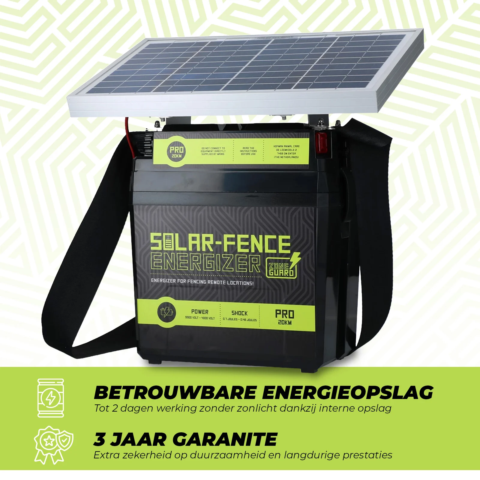 Électrificateur de clôture à énergie solaire – ZoneGuard Solar-Fence Energizer Pro 20 km – Image 4