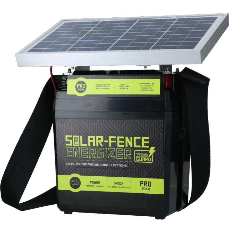 Électrificateur de clôture à énergie solaire – ZoneGuard Solar-Fence Energizer Pro 20 km