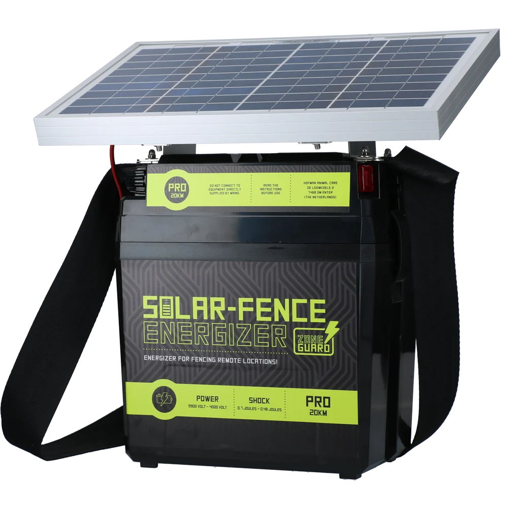 Électrificateur de clôture à énergie solaire – ZoneGuard Solar-Fence Energizer Pro 20 km – Image 1