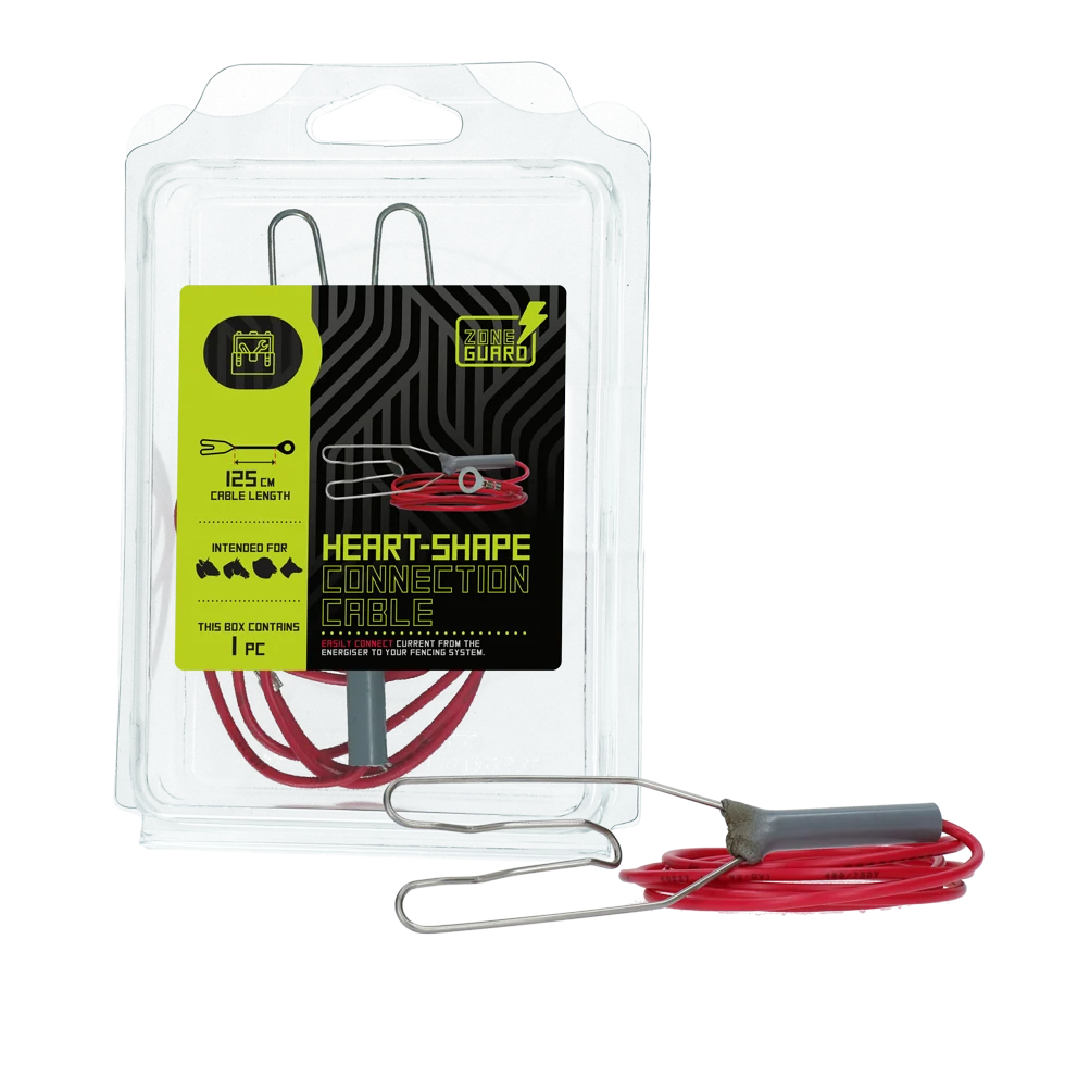 Câble de mise à la terre pour électrificateur de clôture, modèle cœur, 125 cm – ZoneGuard – Image 1