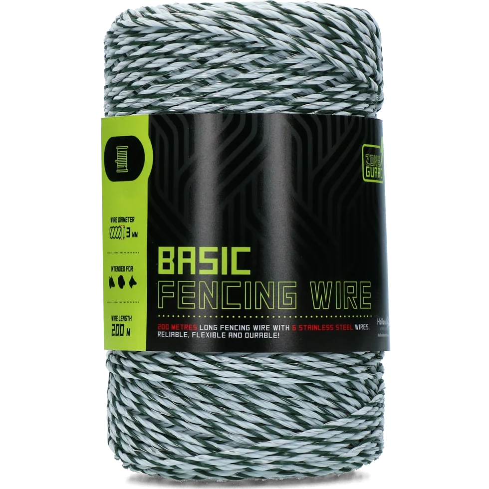 Fil de clôture 3 mm, blanc et vert foncé, 200 m – ZoneGuard Basic – Image 1