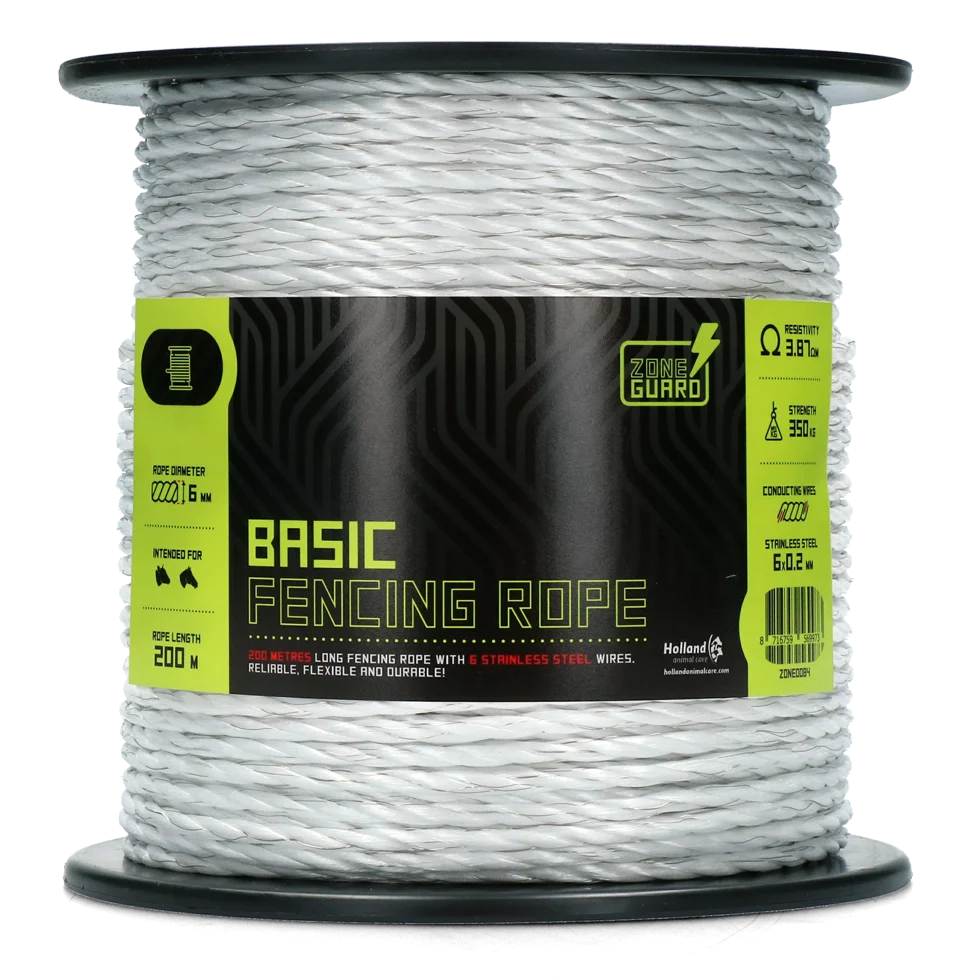 ZONE0084.png Corde électrifiable blanche 6 mm avec 6 fils en acier inoxydable, 200 m – ZoneGuard Basic – Image 1