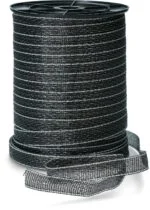 Ruban électrifiable 20 mm noir avec 9 fils en acier inoxydable, 200 m – ZoneGuard Basic