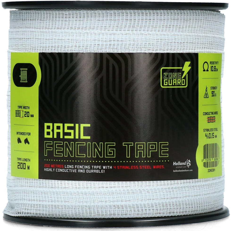 Ruban électrifiable 20 mm blanc avec 4 fils en acier inoxydable, 200 m – ZoneGuard Basic – Image 2