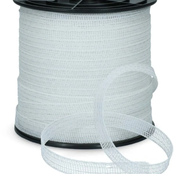 Ruban électrifiable 20 mm blanc avec 4 fils en acier inoxydable, 200 m – ZoneGuard Basic
