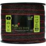 Ruban électrifiable marron 40 mm avec bords renforcés, 200 m – ZoneGuard Plus